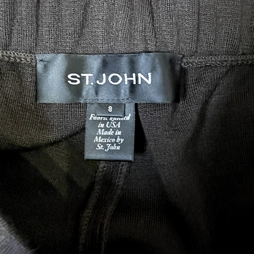 St. John Pants Size 8 Brown Womens Pull On Wool Blend Flare Leg Elastic 30X33 - Picture 4 of 5